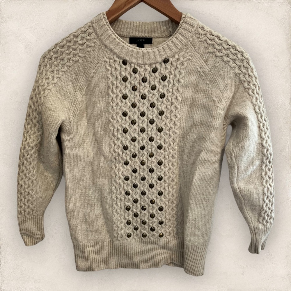 XS Banana Republic 100% Wool Studded Sweater EUC